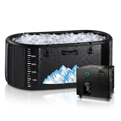 Inflatable Cold Plunge Tub Designed for Athletes, 248 Gallon, 1HP Chiller, Portable Ice Bath