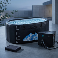 Cold Plunge Tub, 248 Gallon, 1 Horsepower, Heavy-Duty Ice Bath Tub for Athletes with Hot & Cold, Portable Inflatable Plunge Chiller with Water Treatment Kit, Immersion Therapy, Wifi (Black, 1 Set) — Studio Shot