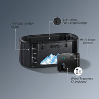 Cold Plunge Tub, 248 Gallon, 1 Horsepower, Heavy-Duty Ice Bath Tub for Athletes with Hot & Cold, Portable Inflatable Plunge Chiller with Water Treatment Kit, Immersion Therapy, Wifi (Black, 1 Set) — infographic