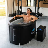 Cold Plunge Tub, 248 Gallon, 1 Horsepower, Heavy-Duty Ice Bath Tub for Athletes with Hot & Cold, Portable Inflatable Plunge Chiller with Water Treatment Kit, Immersion Therapy, Wifi (Black, 1 Set) — Lifestyle