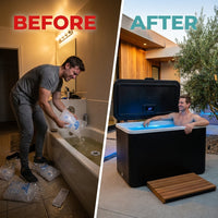 Cold Plunge Tub Engineered for Year-Round Recovery, Built-In Chiller, Ozone Sanitation, Weatherproof Design — Before & After