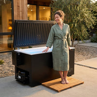 Cold Plunge Tub Engineered for Year-Round Recovery, Built-In Chiller, Ozone Sanitation, Weatherproof Design — Lifestyle