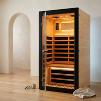 Infrared Sauna 1 Person Far Infrared Sauna Low EMF Indoor Sauna with Starry Light Ceiling Speakers Personal Dry Sauna for Home Gym Spa Fast Heating Easy Assembly 30.7X 30.7X62.2 — Studio Shot