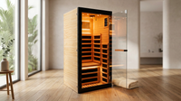 Infrared Sauna 1 Person Far Infrared Sauna Low EMF Indoor Sauna with Starry Light Ceiling Speakers Personal Dry Sauna for Home Gym Spa Fast Heating Easy Assembly 30.7X 30.7X62.2 — Lifestyle
