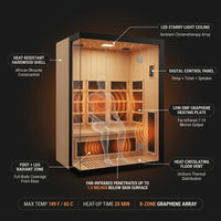 Infrared Sauna 1 Person Far Infrared Sauna Low EMF Indoor Sauna with Starry Light Ceiling Speakers Personal Dry Sauna for Home Gym Spa Fast Heating Easy Assembly 30.7X 30.7X62.2 — How It Works