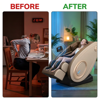 Massage Chair Zero Gravity Full Body with Heating and Bluetooth - Gold — Before & After